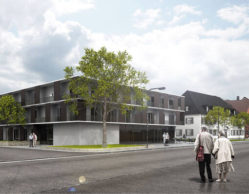 Animation: Animation Vorderansicht des Neubaus Zentrum für Gesundheit Gengenbach
